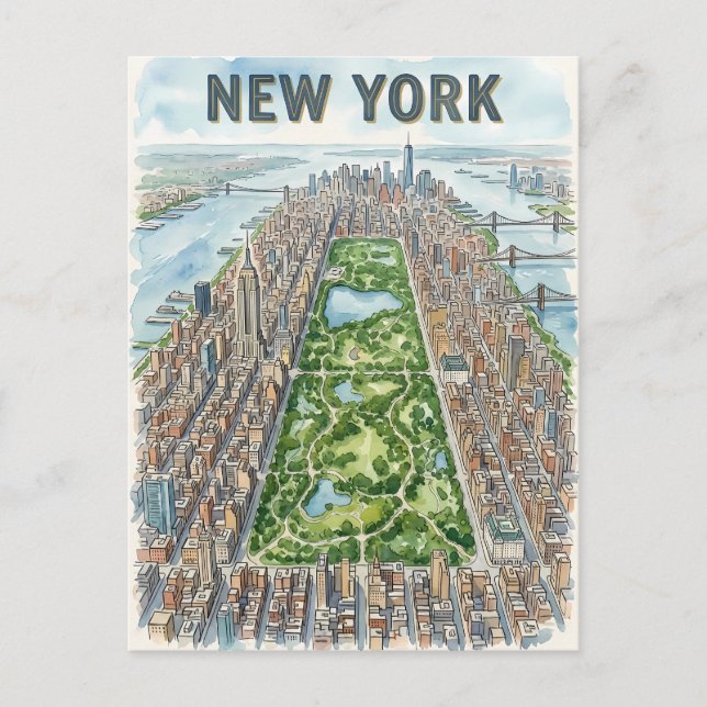 carte postale de voyage de New York City (Devant)