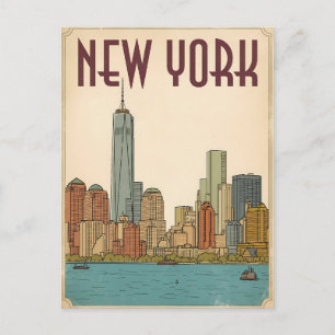 carte postale de voyage de New York City