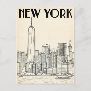 carte postale de voyage de New York City