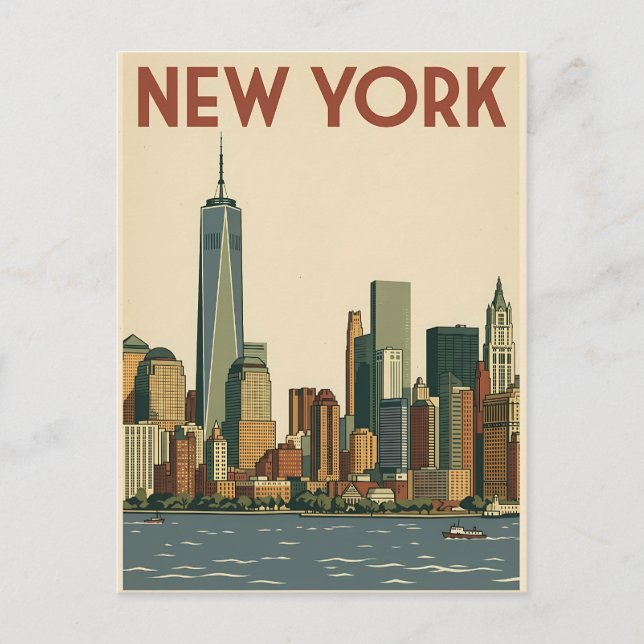 carte postale de voyage de New York City (Devant)
