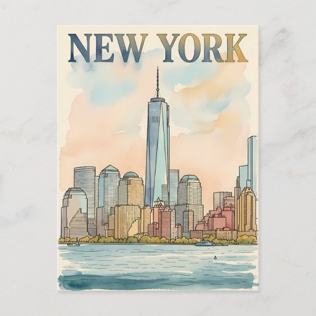 carte postale de voyage de New York City (Devant)