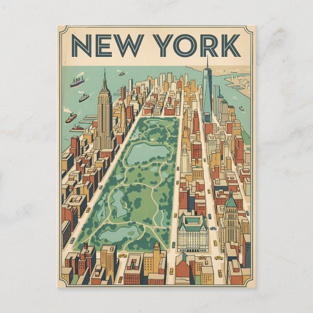 carte postale de voyage de New York City (Devant)