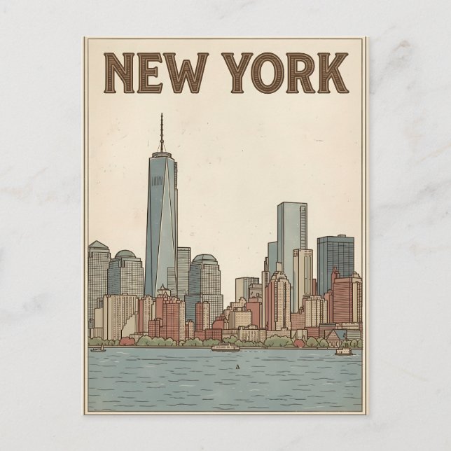 carte postale de voyage de New York City (Devant)