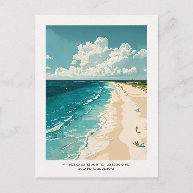 Carte postale de voyage de sable blanc Koh Chang (Devant)