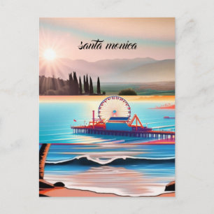 Carte postale de voyage de Santa Monica Californie