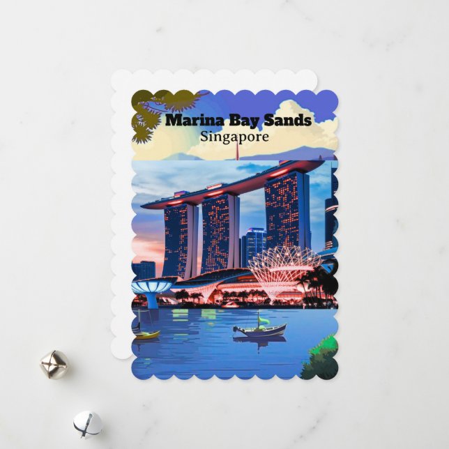 Carte postale de voyage de Singapour, Singapour Sk (Devant/Arrière en situation)