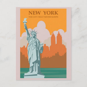 Carte postale de voyage de style Vintage New York