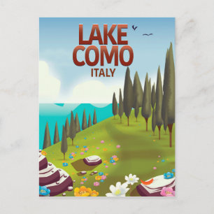 Carte postale de voyage du lac de Côme Italie.