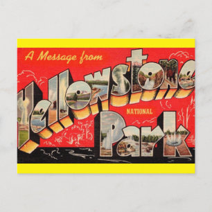 Carte postale de voyage du parc national Yellowsto