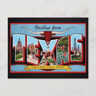 Carte postale de voyage du Texas