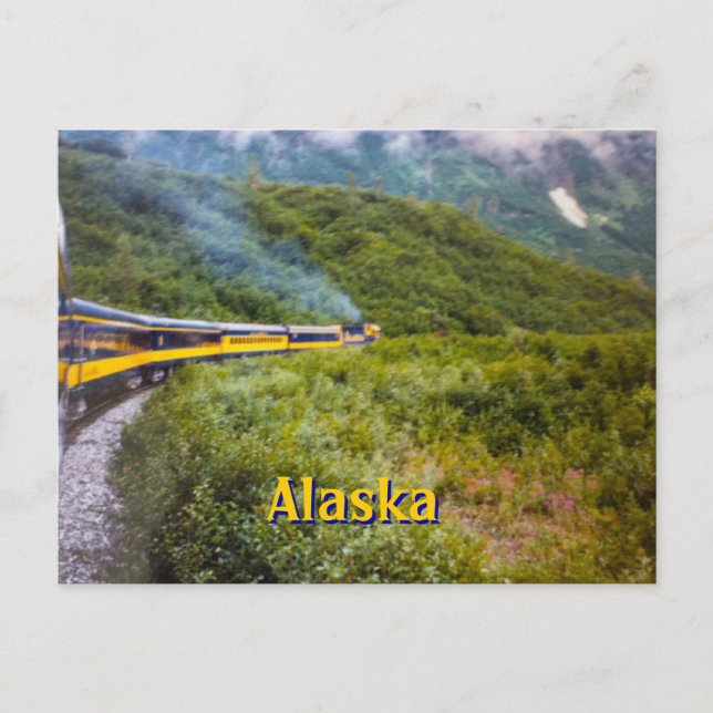 Carte postale de voyage du train Alaska (Devant)