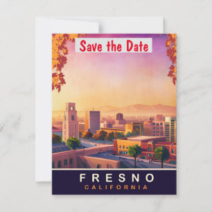 Carte postale de voyage, Fresno, Californie,