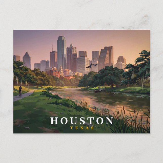 Carte postale de voyage Houston Texas | Skyline du (Devant)