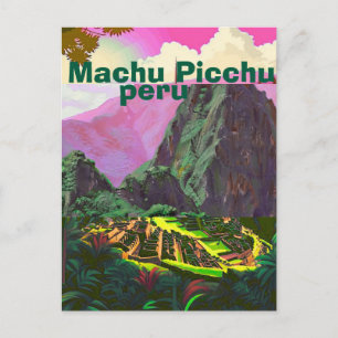 Carte postale de voyage Machu Picchu, art de voyag