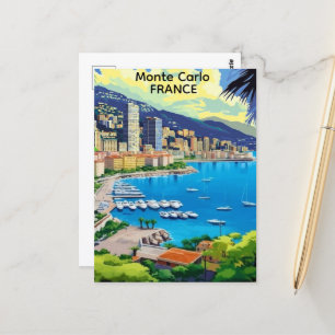 Carte postale de voyage Monte-Carlo Monaco, Carte 