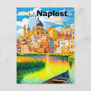 Carte postale de voyage Naples Italie, Art de voya
