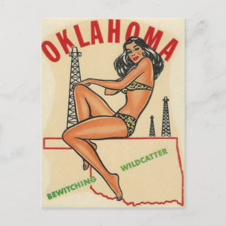 Carte postale de voyage Oklahoma Vintage Pin Up Gi