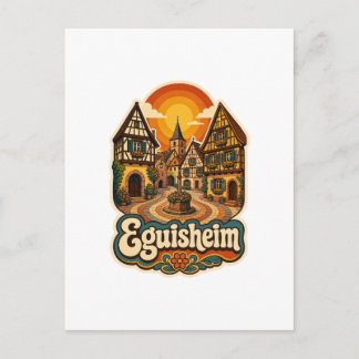 Carte postale de voyage rétro d'Eguisheim Alsace F