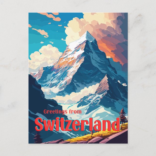 Carte postale de voyage rétro Matterhorn Suisse (Devant)