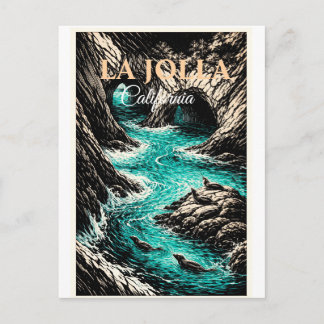 Carte postale de voyage rétro vintage La Jolla Cal
