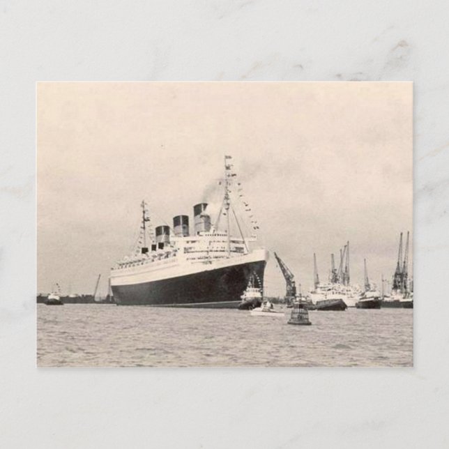 Carte postale de voyage RMS Queen Mary Maiden (Devant)