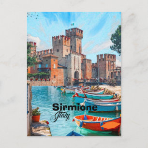 Carte postale de voyage Sirmione Italie, Po de voy