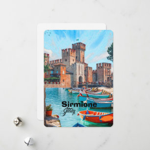 Carte postale de voyage Sirmione Italie, Po de voy