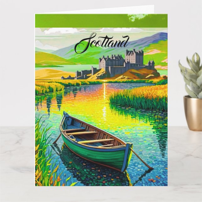 Carte postale de voyage Skye Écosse | Cadeau souve (Petite plante)