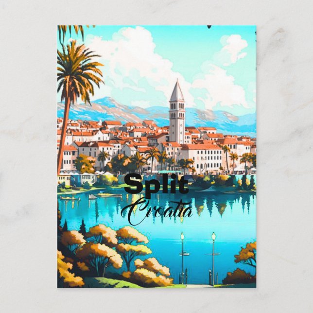 Carte postale de voyage Split Croatie, Art de voya (Devant)