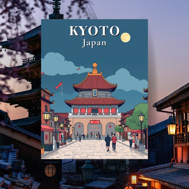 Carte postale de voyage Temple japonais Kyoto Japo (Kyoto Japan Japanese Temple Travel Postcard)