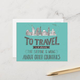 Carte postale de voyage unique