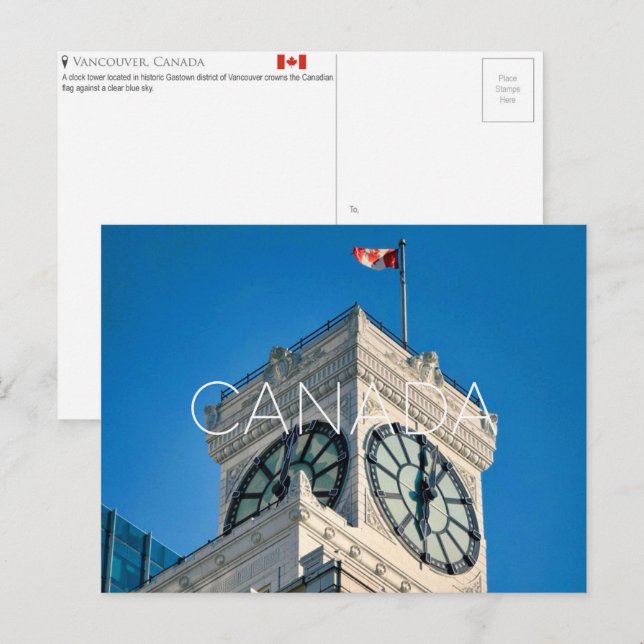 Carte postale de voyage Vancouver, Canada (Devant / Derrière)