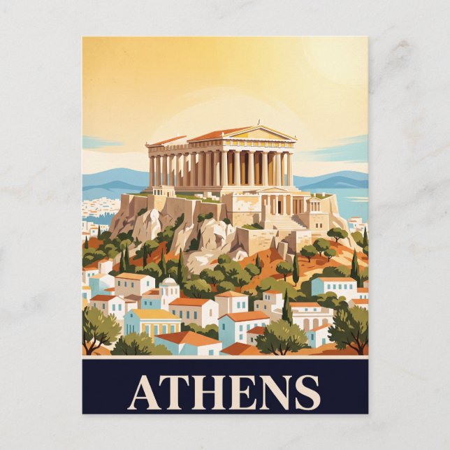 Carte postale de voyage vintage | Athènes (Devant)