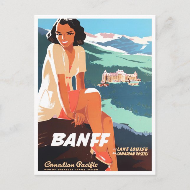 Carte postale de voyage vintage Banff Canada (Devant)