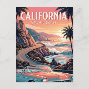 Carte postale de voyage vintage Californie