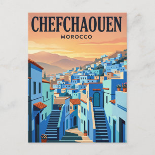 Carte postale de voyage vintage Chefchaouen, Mar