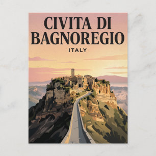 Carte postale de voyage vintage Civita di Bagnor