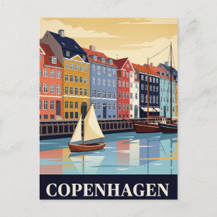 Carte postale de voyage vintage COPENHAGUE