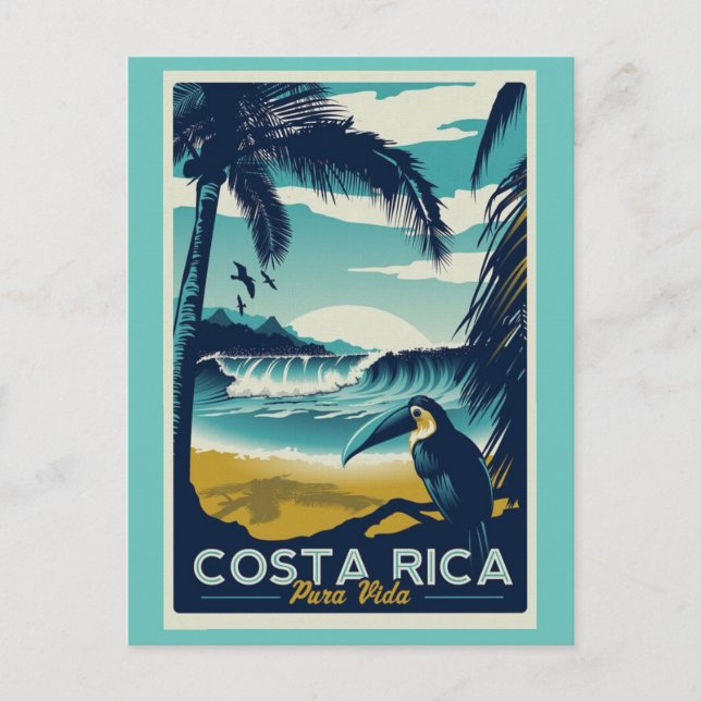 Carte postale de voyage vintage Costa Rica (Devant)