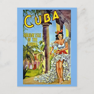 Carte postale de voyage Vintage Cuba coloré