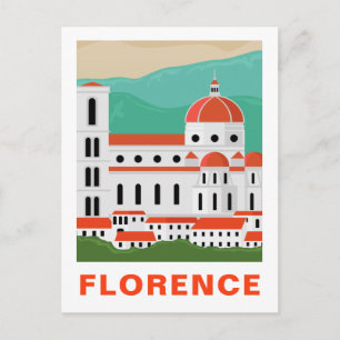 Carte postale de voyage vintage de Florence, Itali