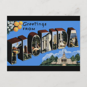 Carte postale de voyage vintage de Floride
