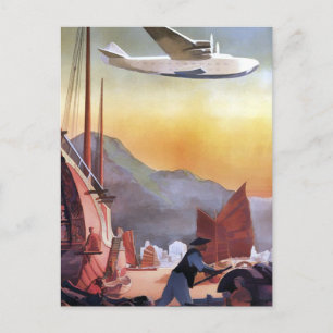 Carte postale de voyage vintage de la compagnie aé