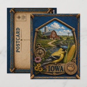 Carte postale de voyage vintage de l'Iowa