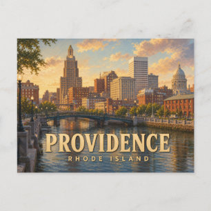 Carte postale de voyage vintage de Providence Rhod