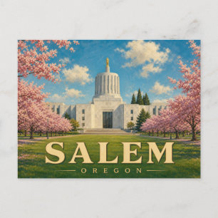 Carte postale de voyage vintage de Salem Oregon
