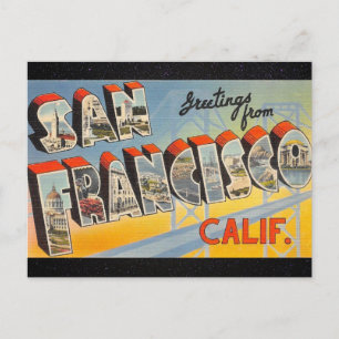 Carte postale de voyage vintage de San Francisco