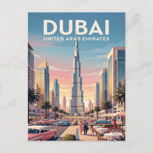 Carte postale de voyage vintage Dubaï