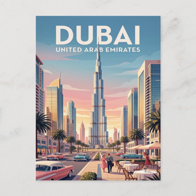 Carte postale de voyage vintage | Dubaï (Devant)