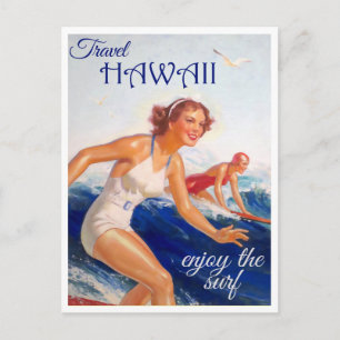Carte postale de voyage vintage Hawaii